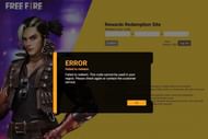 Free Fire players cannot use a redeem code meant for users on another server
